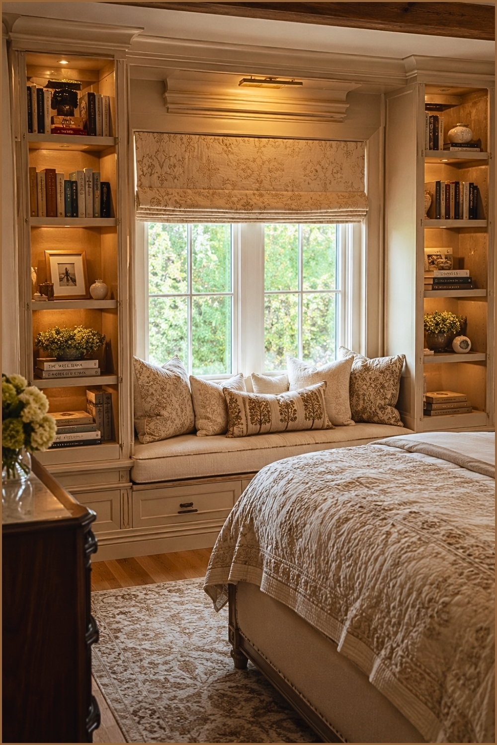 Cozy Built-In Window Seat Bedroom