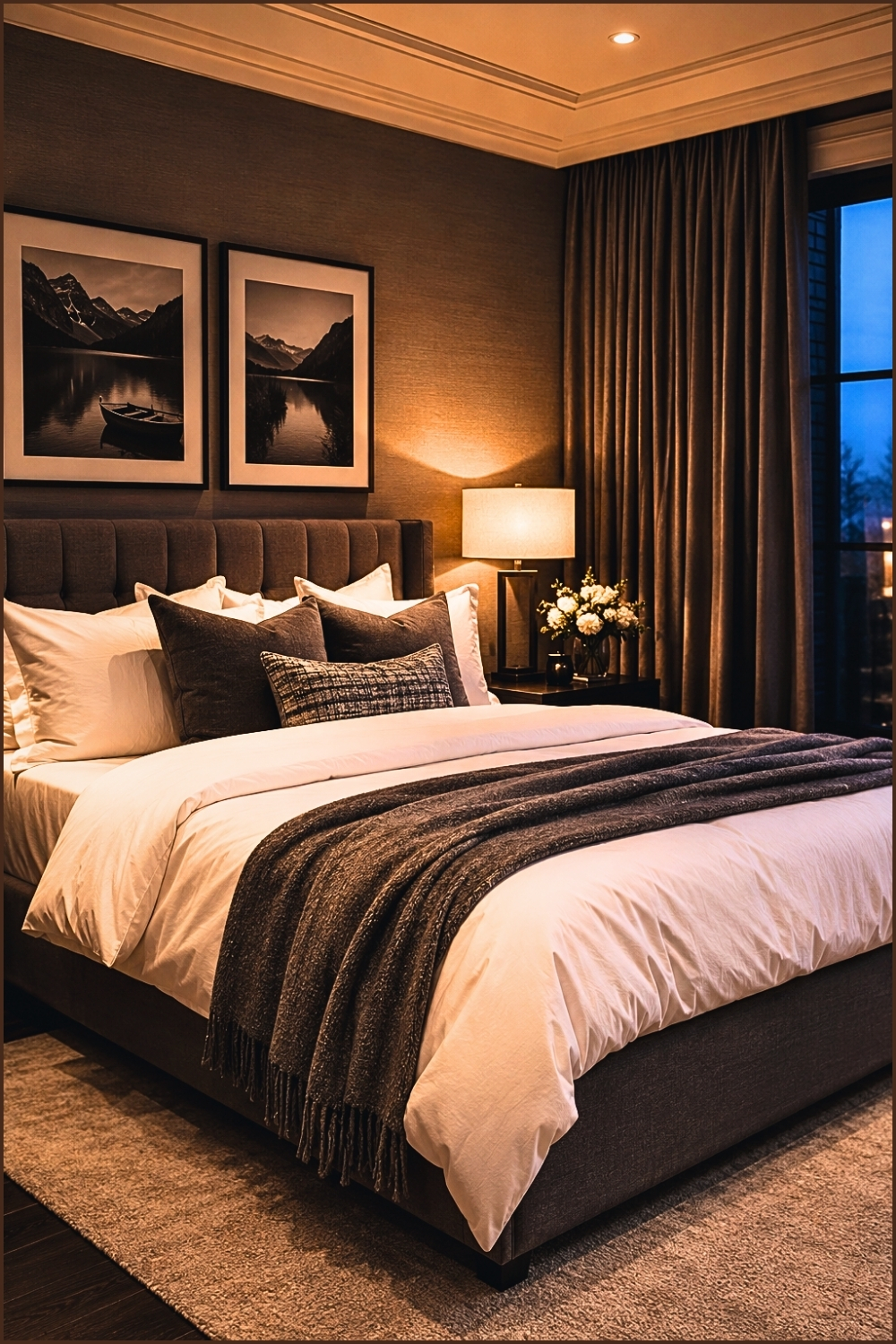 Cozy Evening Hotel Bedroom
