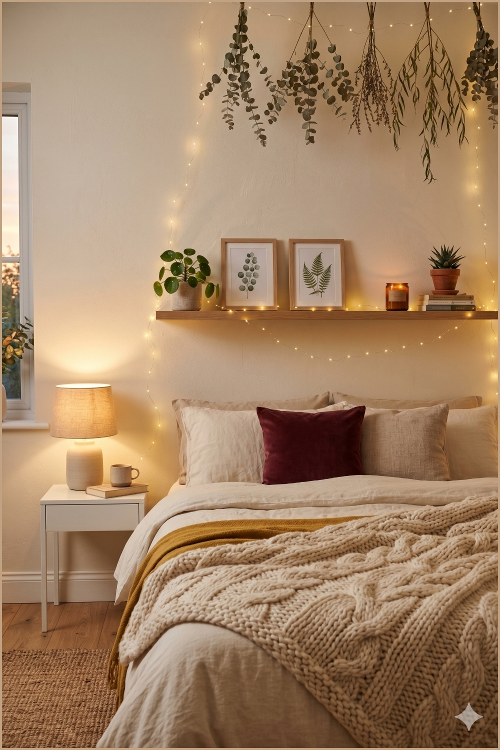 Cozy Fairy Light Bedroom Retreat