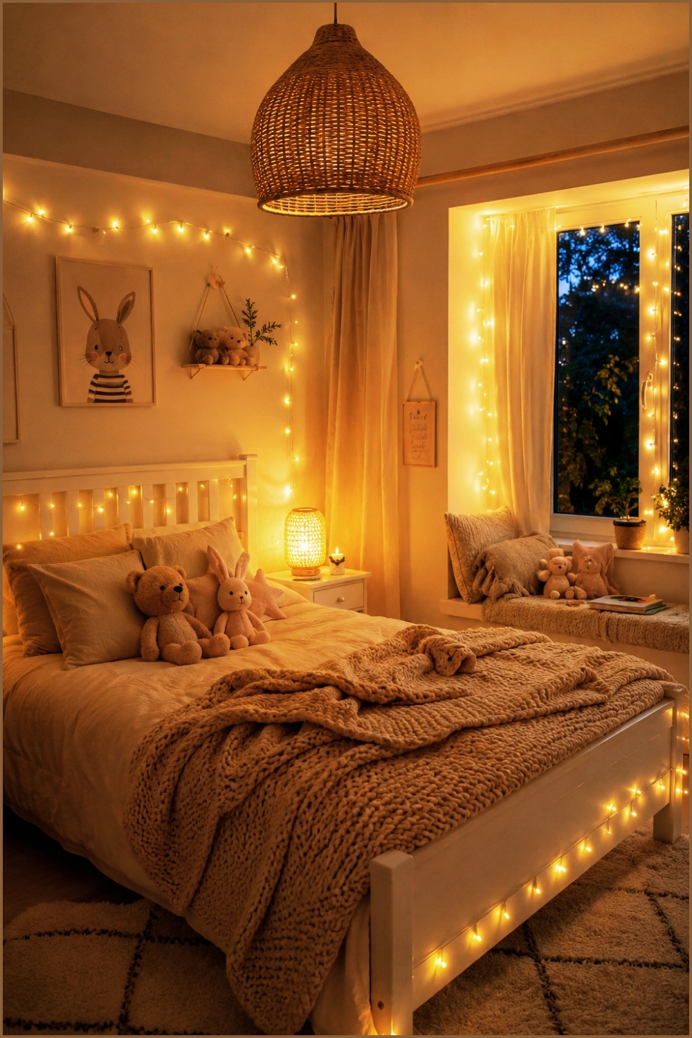 Cozy Fairy Light Kids Bedroom