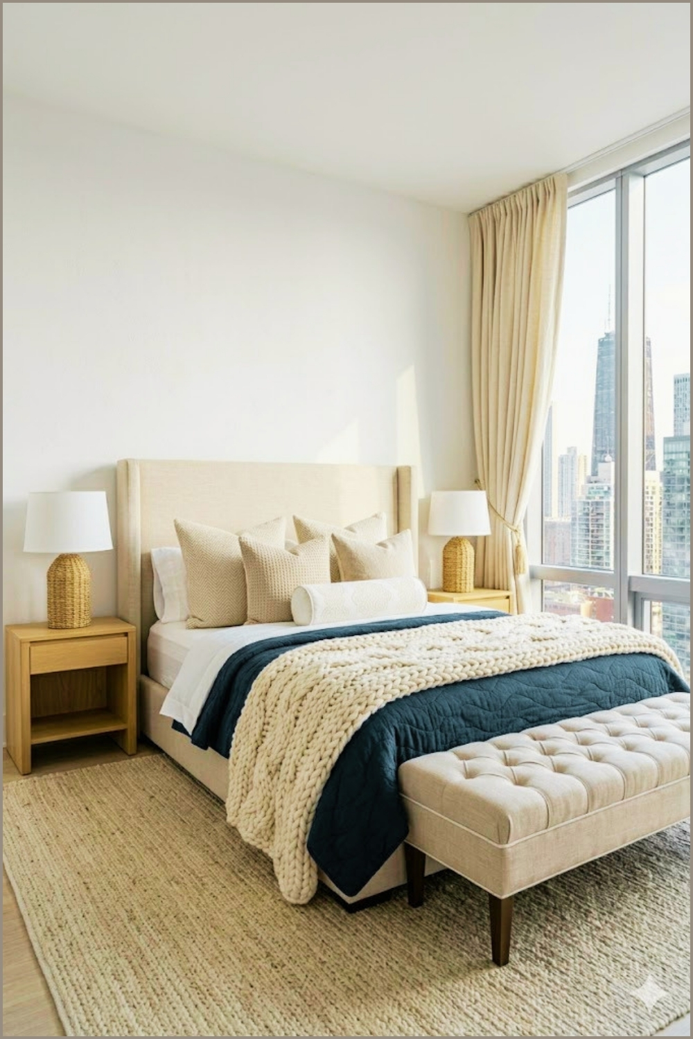 Cozy Navy Bedding Bedroom