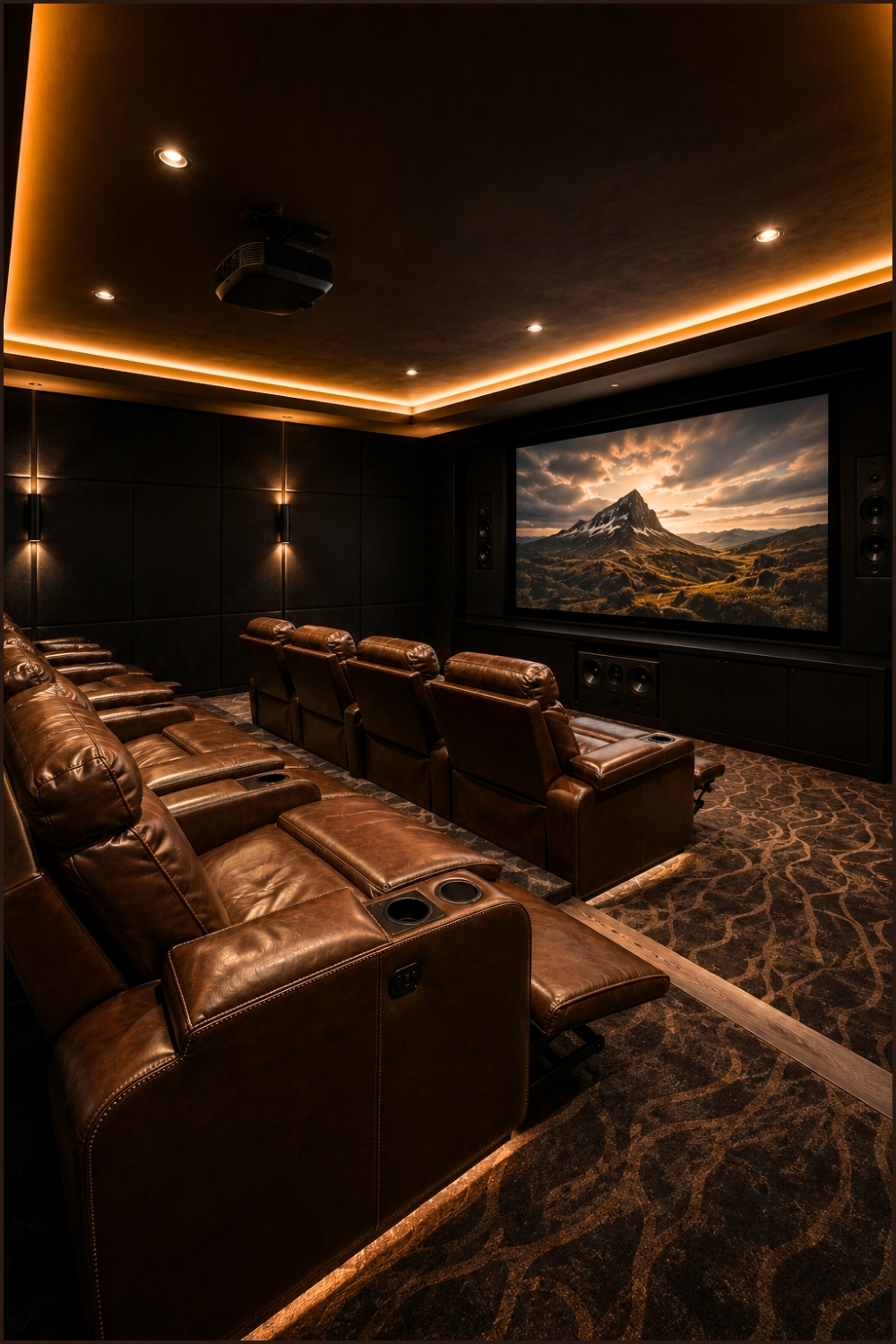 Cozy Recliner Seating Home Theater