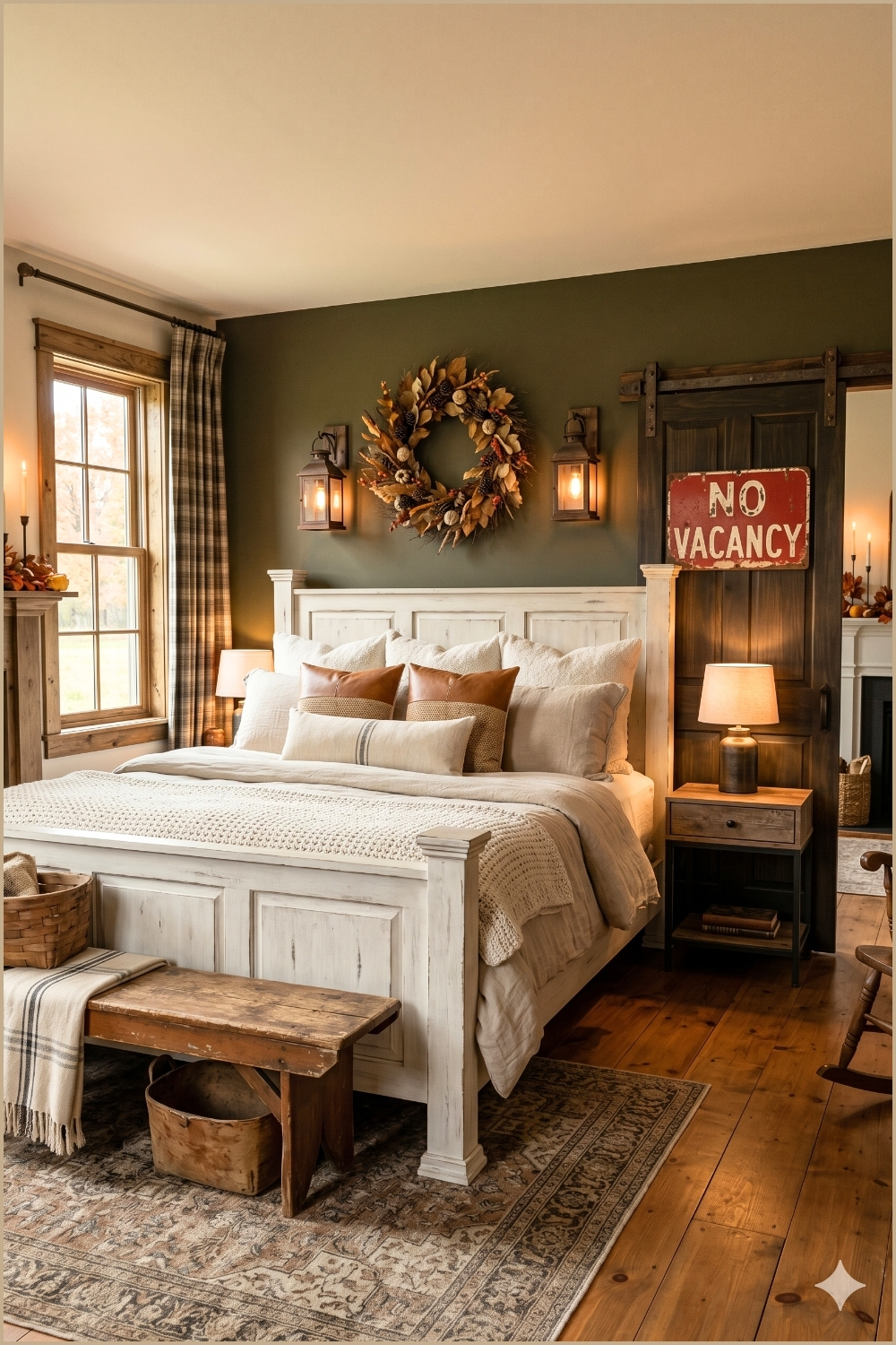 Cozy Rustic Farmhouse Master Bedroom