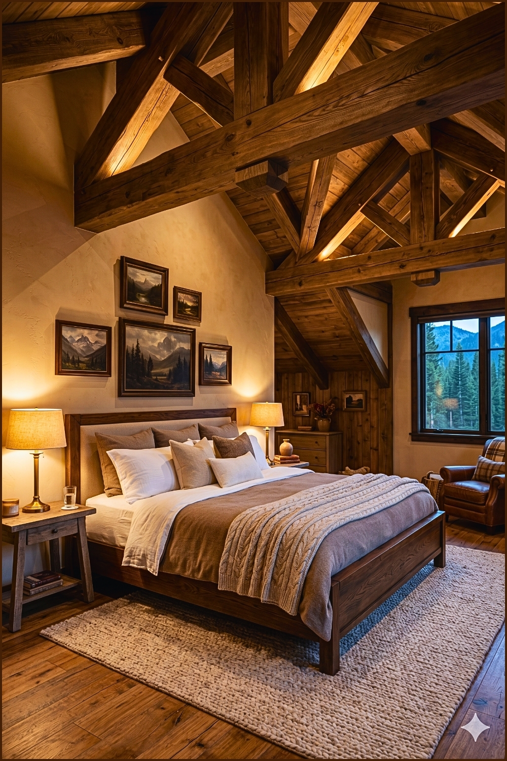 Cozy Timber Beam Bedroom