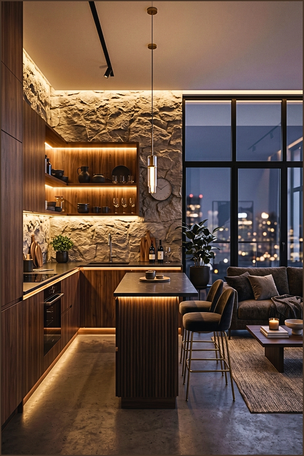 Dark Contemporary Kitchen Lounge