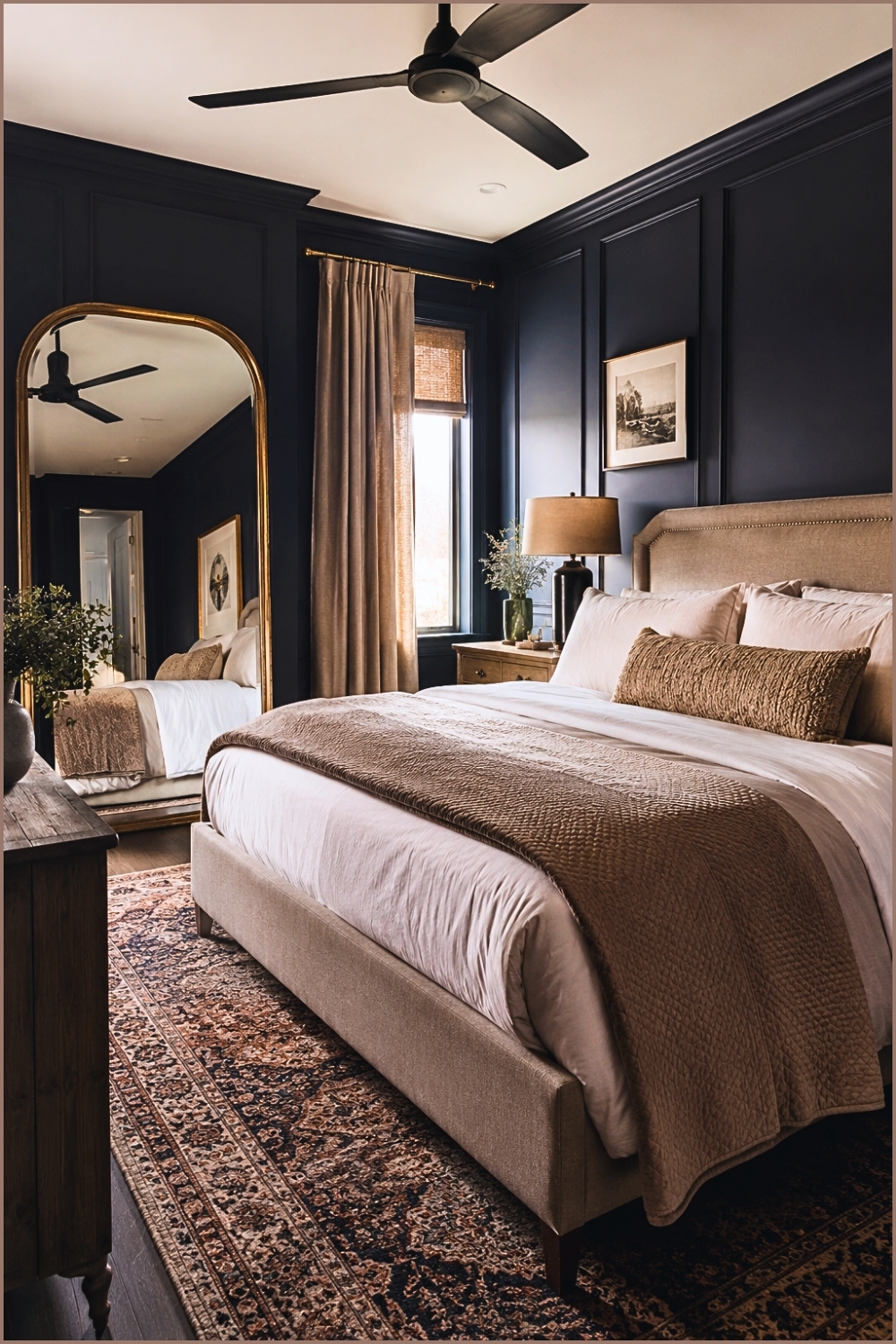 Dark Navy Elegant Bedroom