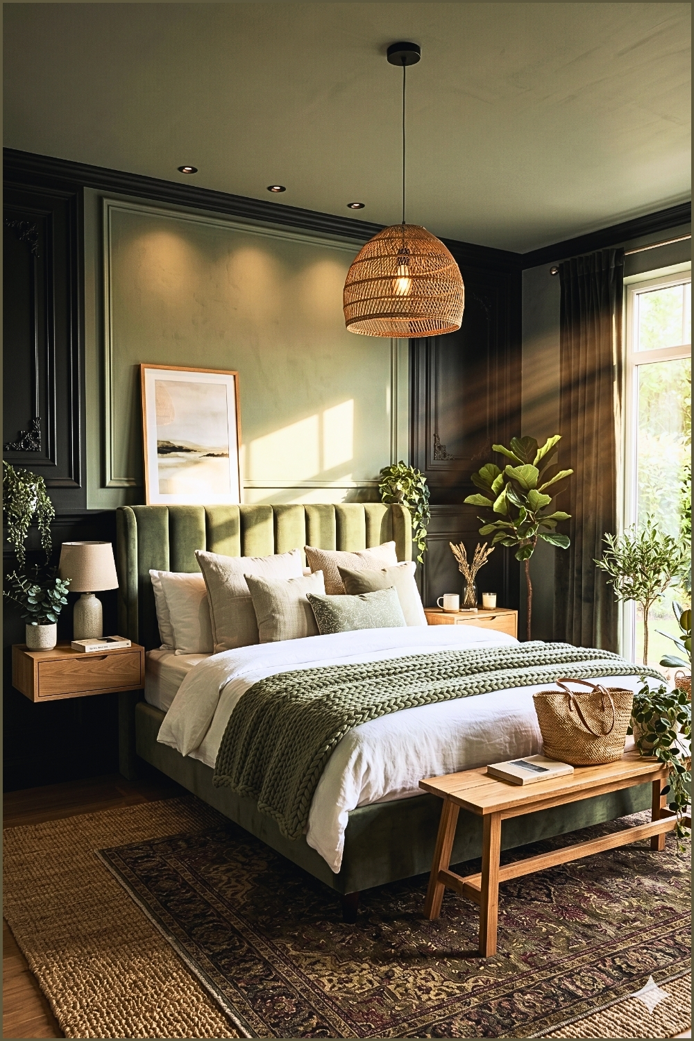 Dark Sage Luxury Bedroom Retreat