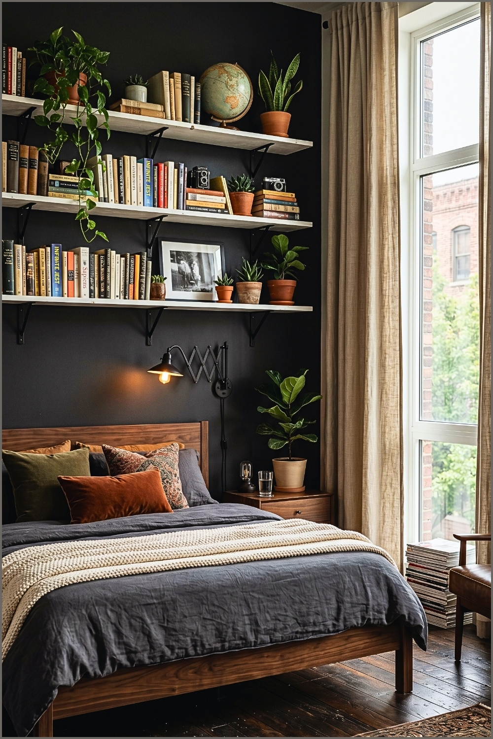 Deep Charcoal Shelving Wall