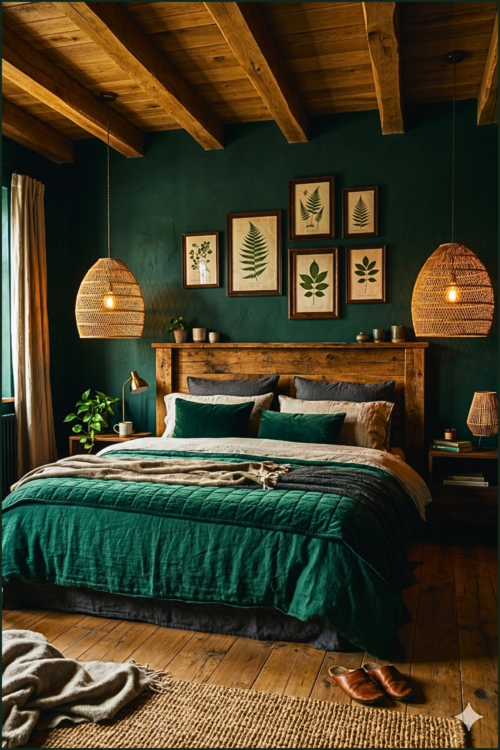 Deep Emerald Romantic Bedroom