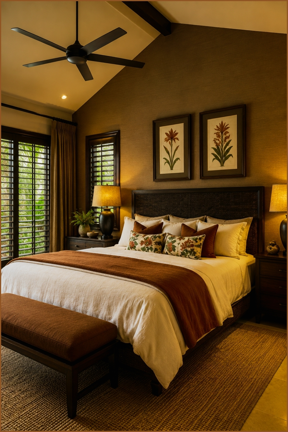 Earthy Brown Contemporary Bedroom