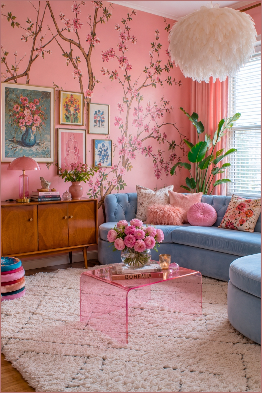 Eclectic Glamour with Retro Wall Art