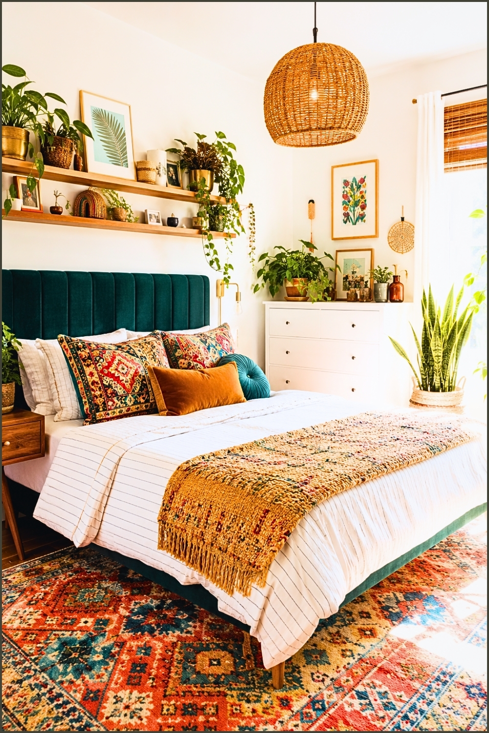 Eclectic Plant Filled Bedroom