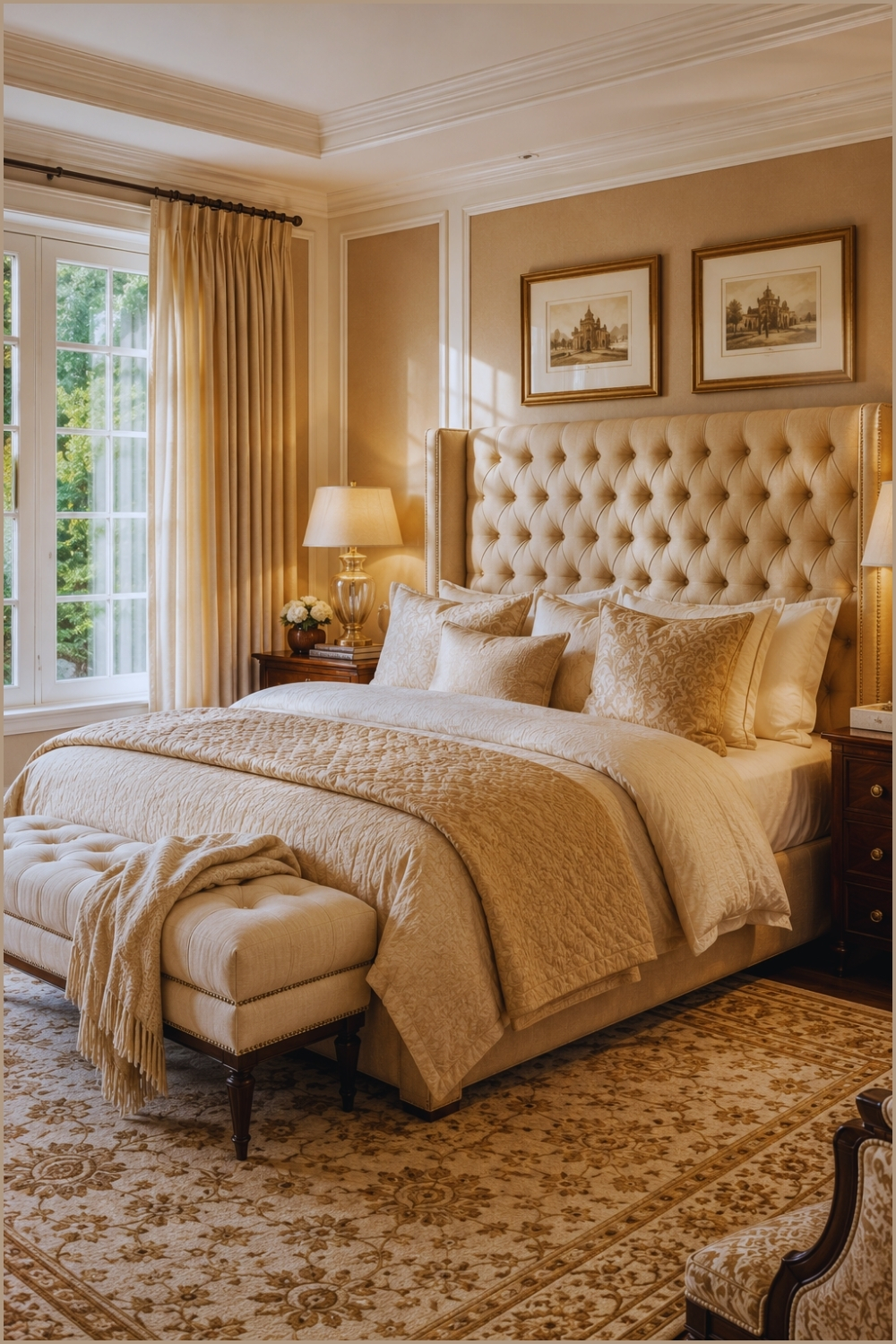 Elegant Beige Hotel Bedroom