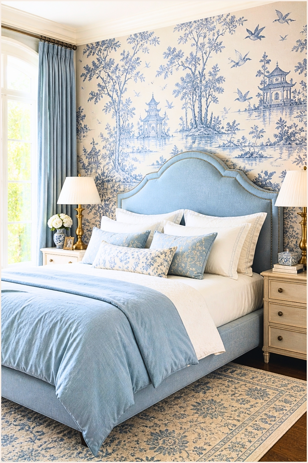 Elegant Chinoiserie Wallpaper Bedroom