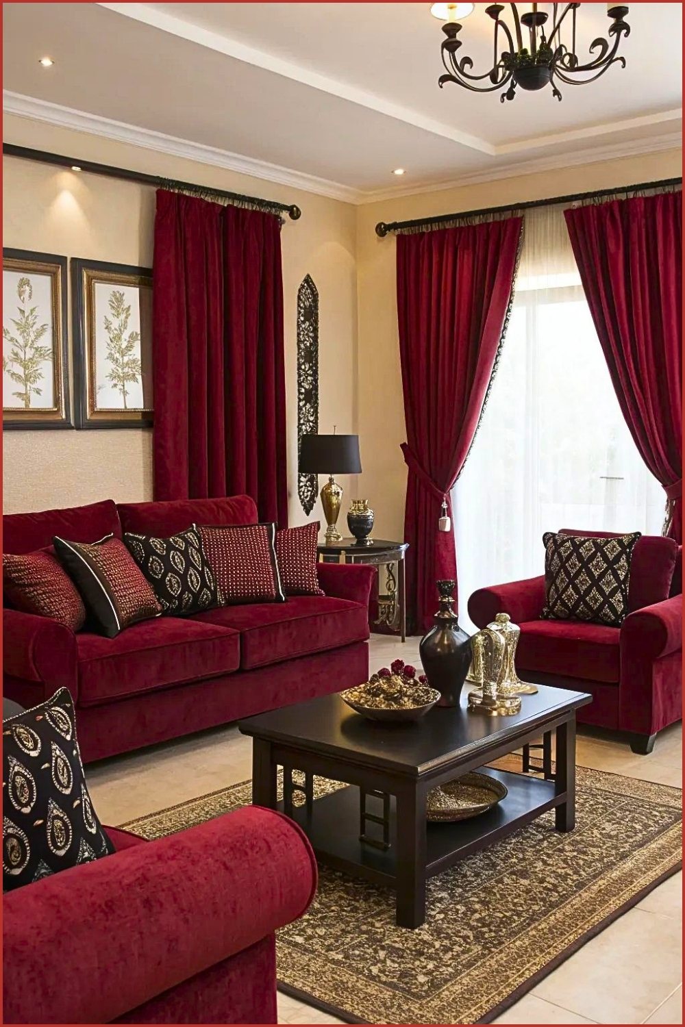 Elegant Crimson Lounge