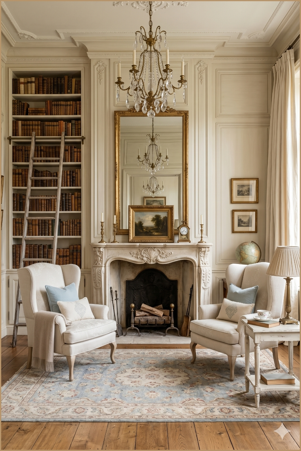 Elegant French Country Reading Salon