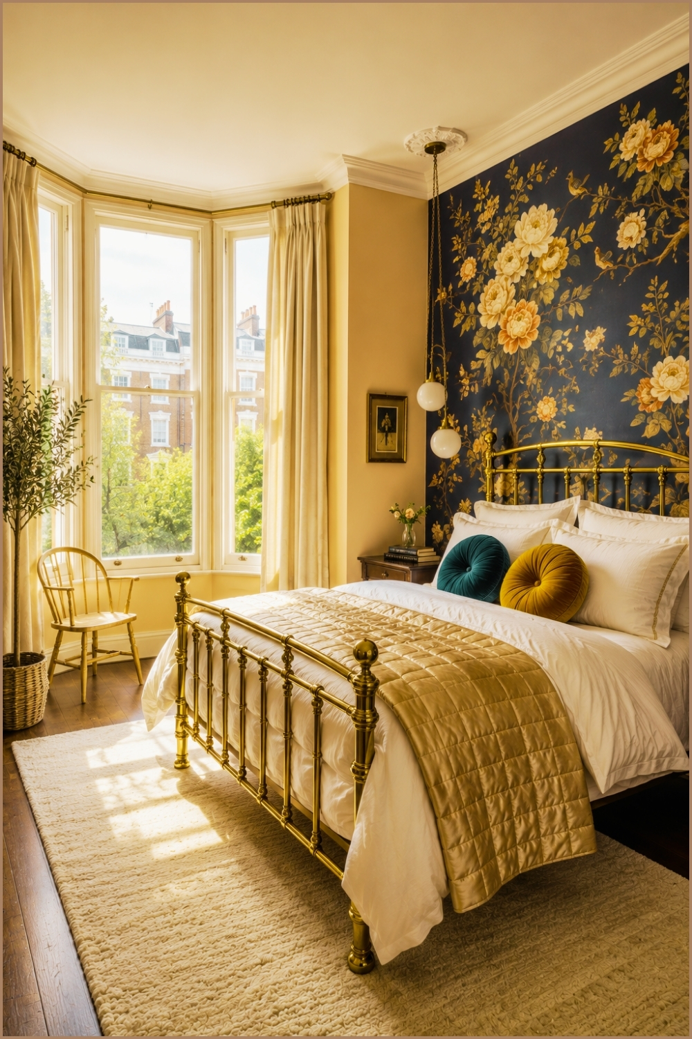 Elegant Gold Brass Bed Room