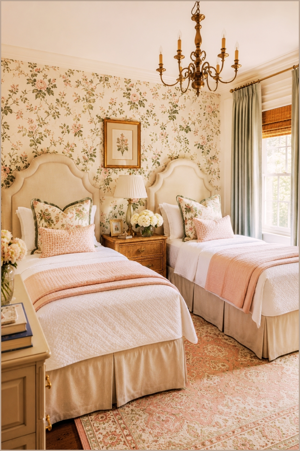 Elegant Grandmillennial Shared Bedroom