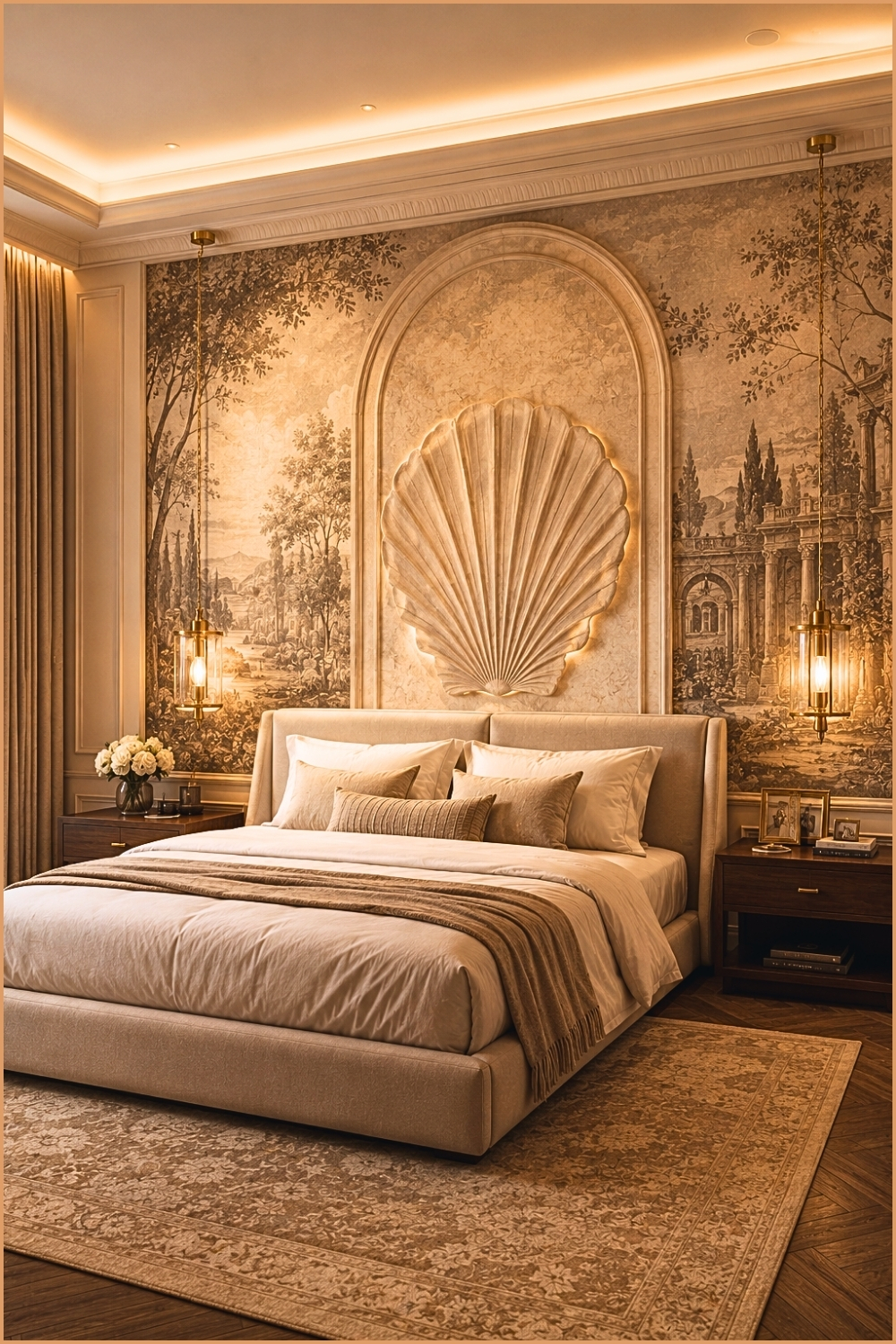 Elegant Mural Wallpaper Bedroom