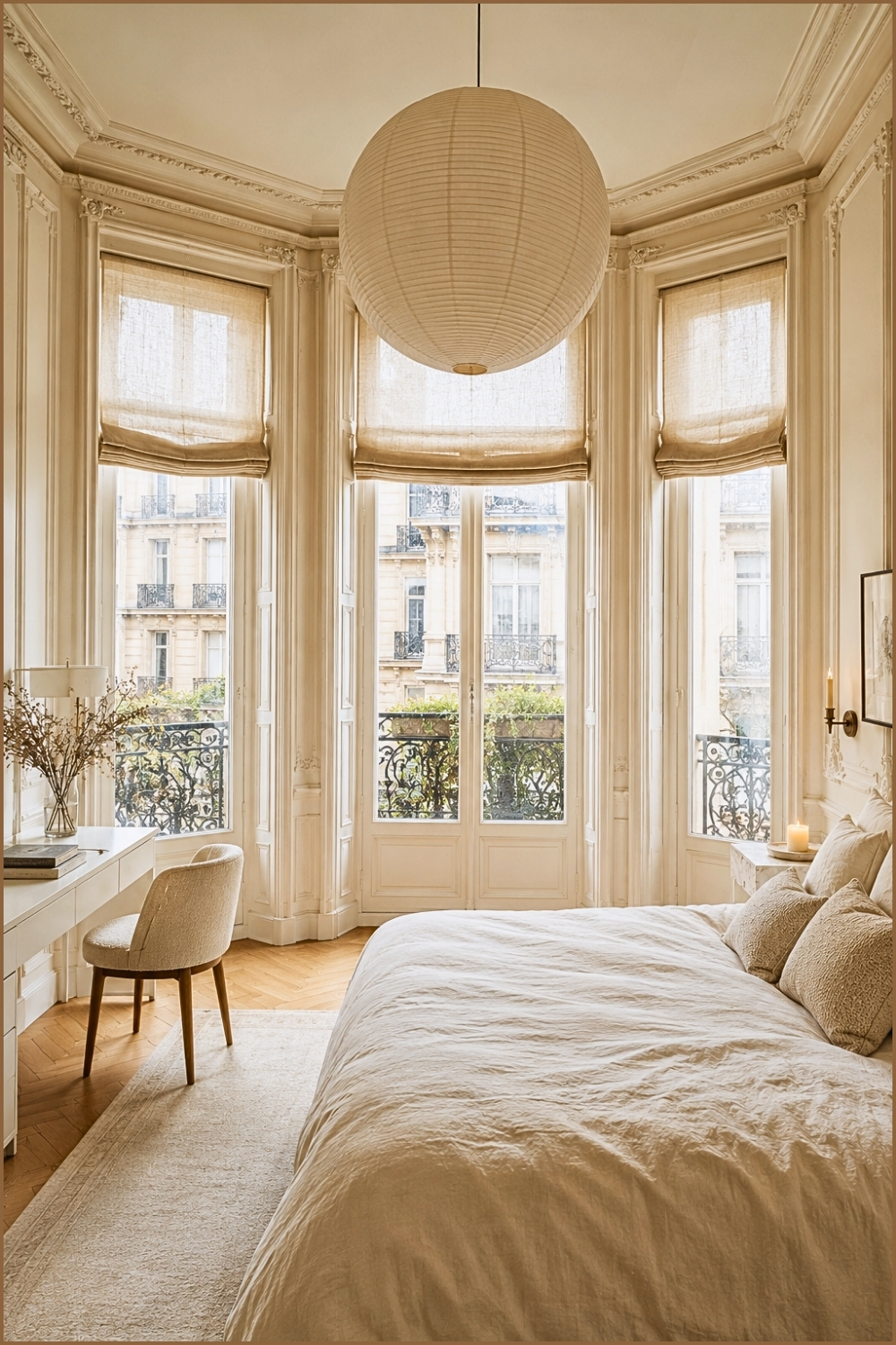 Elegant Parisian Cream Bedroom