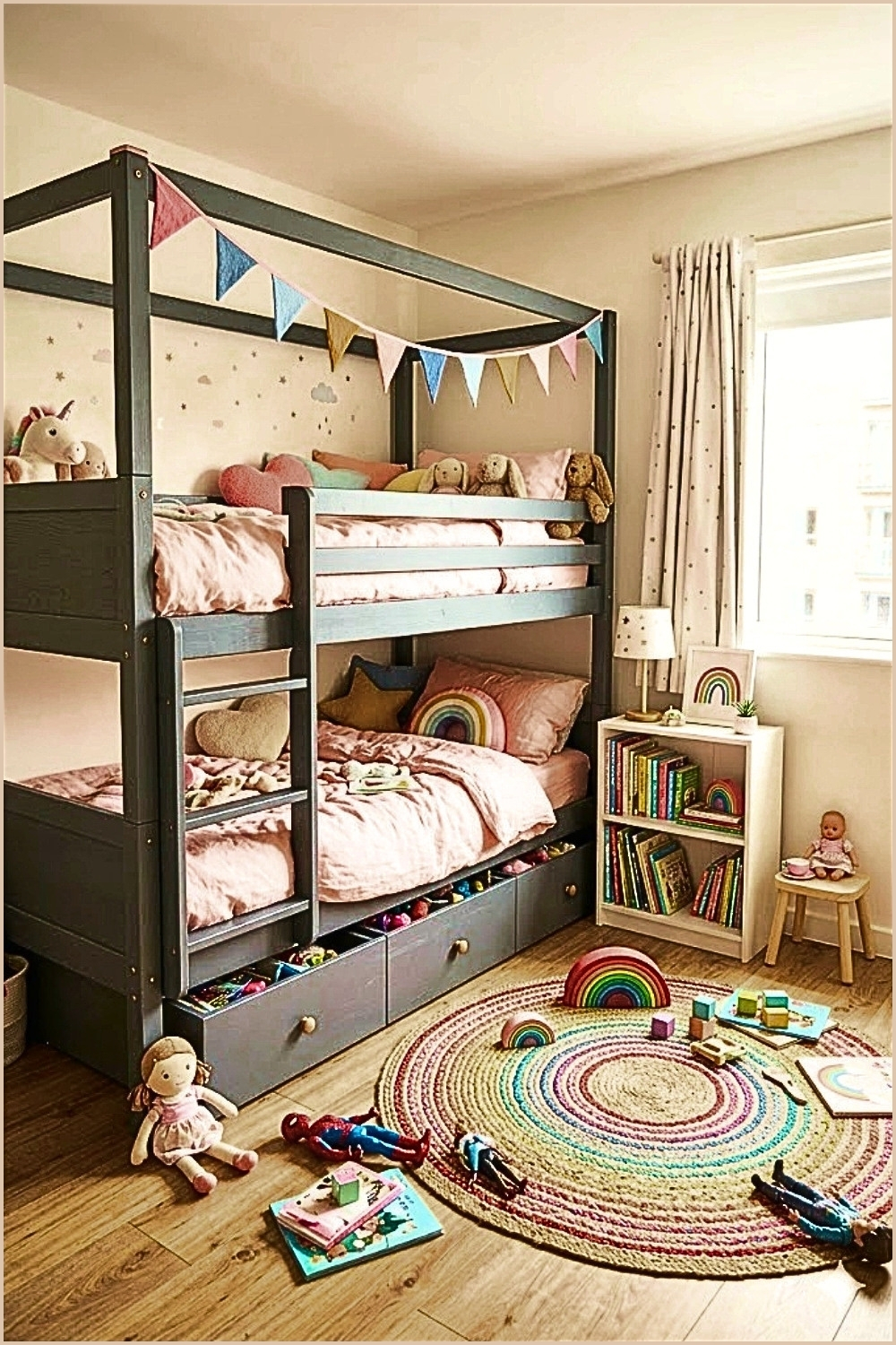 Elevated Bunk Bed Playroom Design
