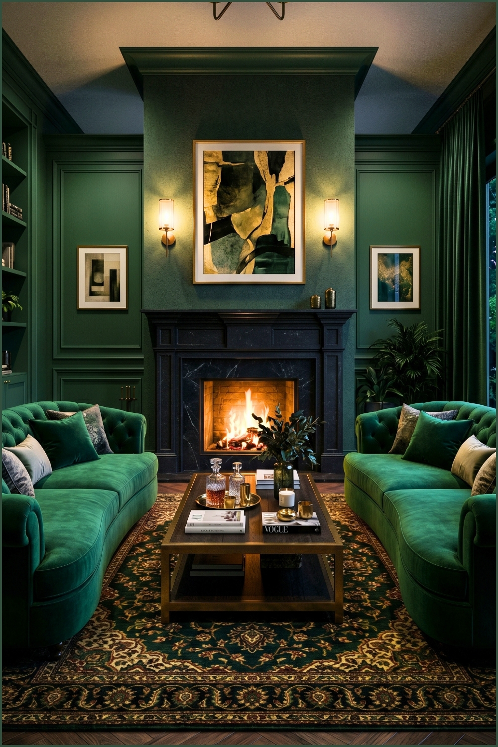 Emerald Art Deco Seating Area