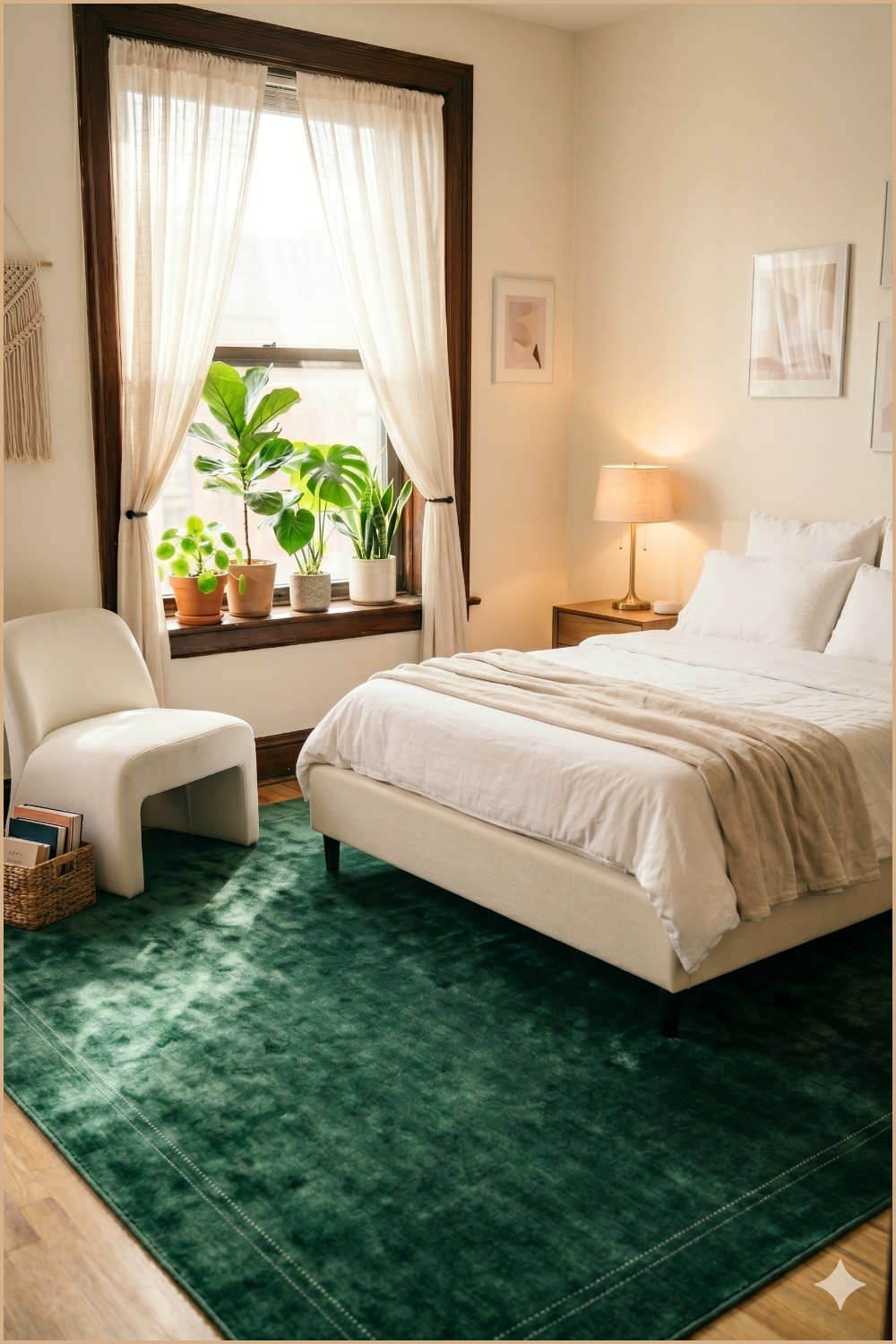 Emerald Velvet Bedroom Rug