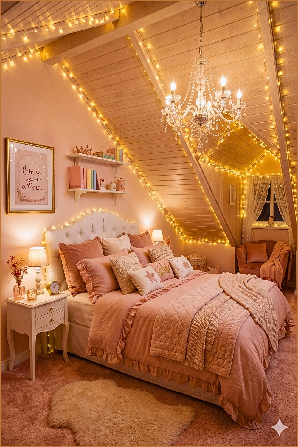 Fairy Tale Pink Attic Bedroom