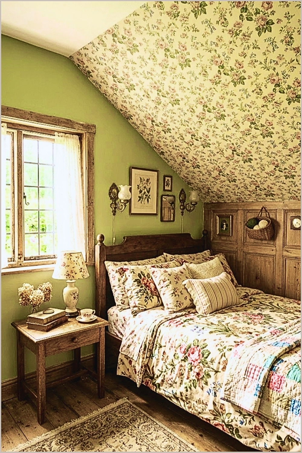 Floral Attic Cottage Bedroom