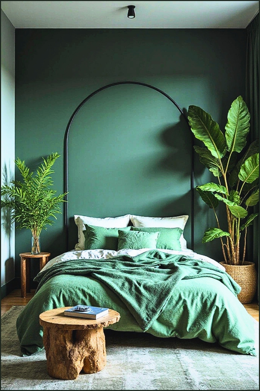 Forest Green and Jet Black Bedroom