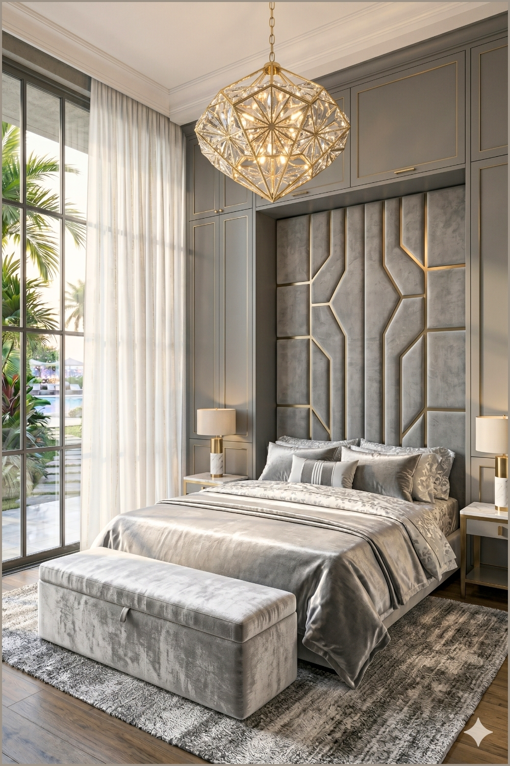Geometric Glam Bedroom