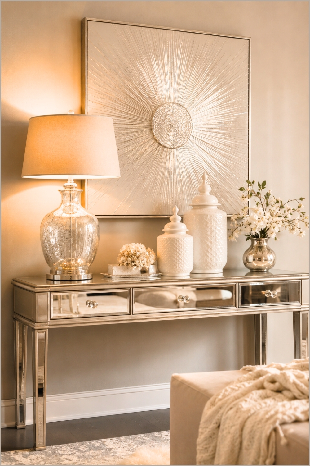 Glamorous Mirrored Console