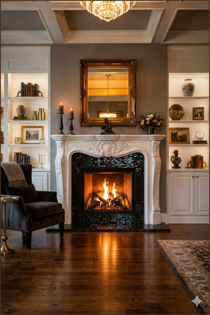 Glass Mosaic Fireplace