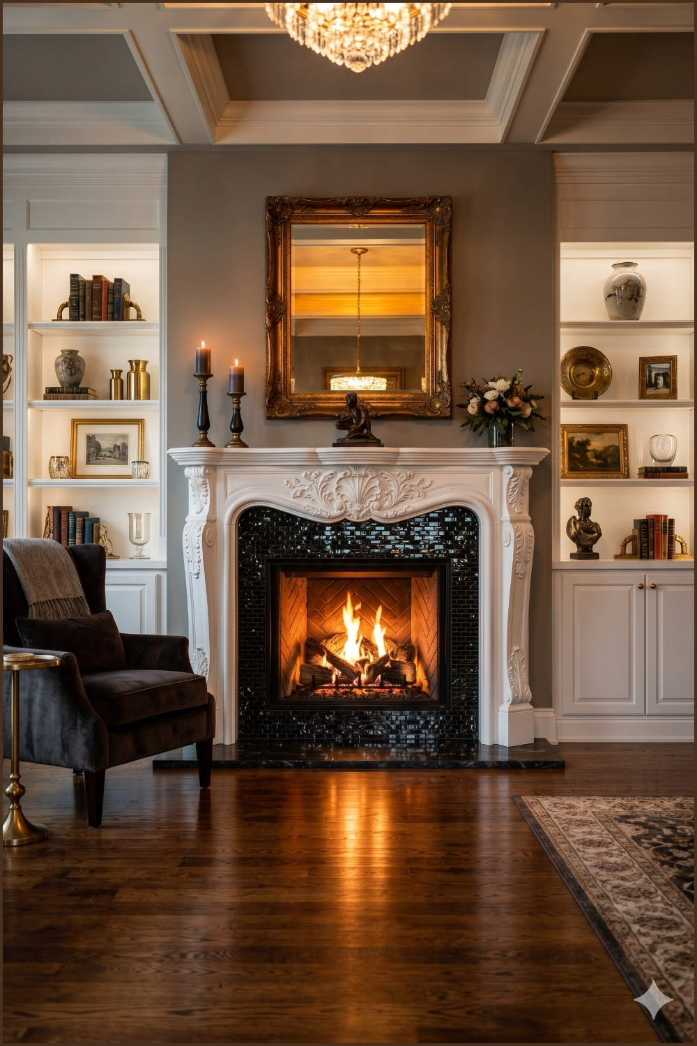 Glass Mosaic Fireplace