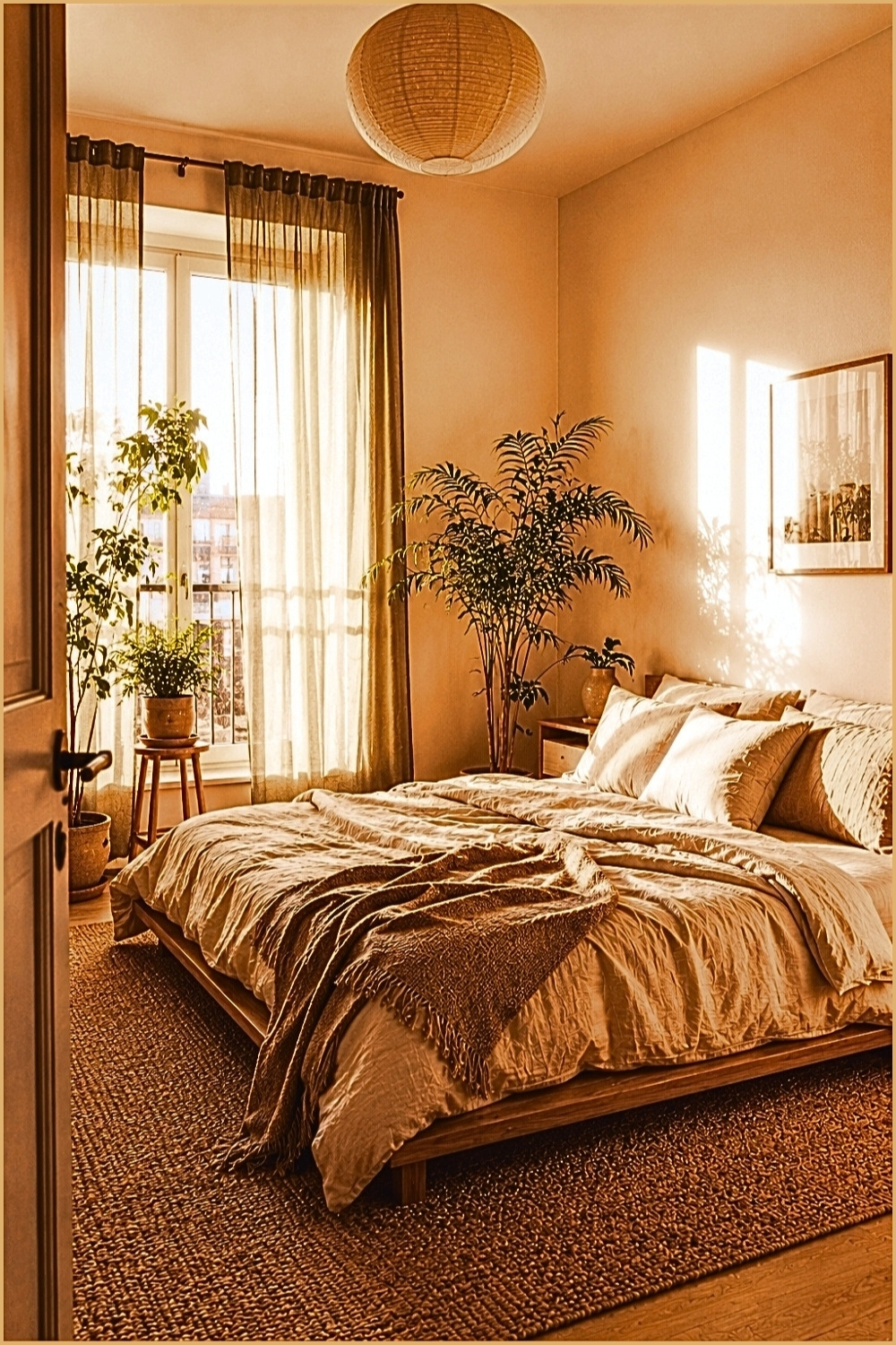 Golden Hour Minimal Bedroom