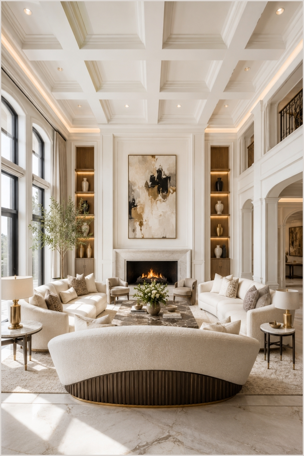 Grand Luxury Living Room Ceiling Design
