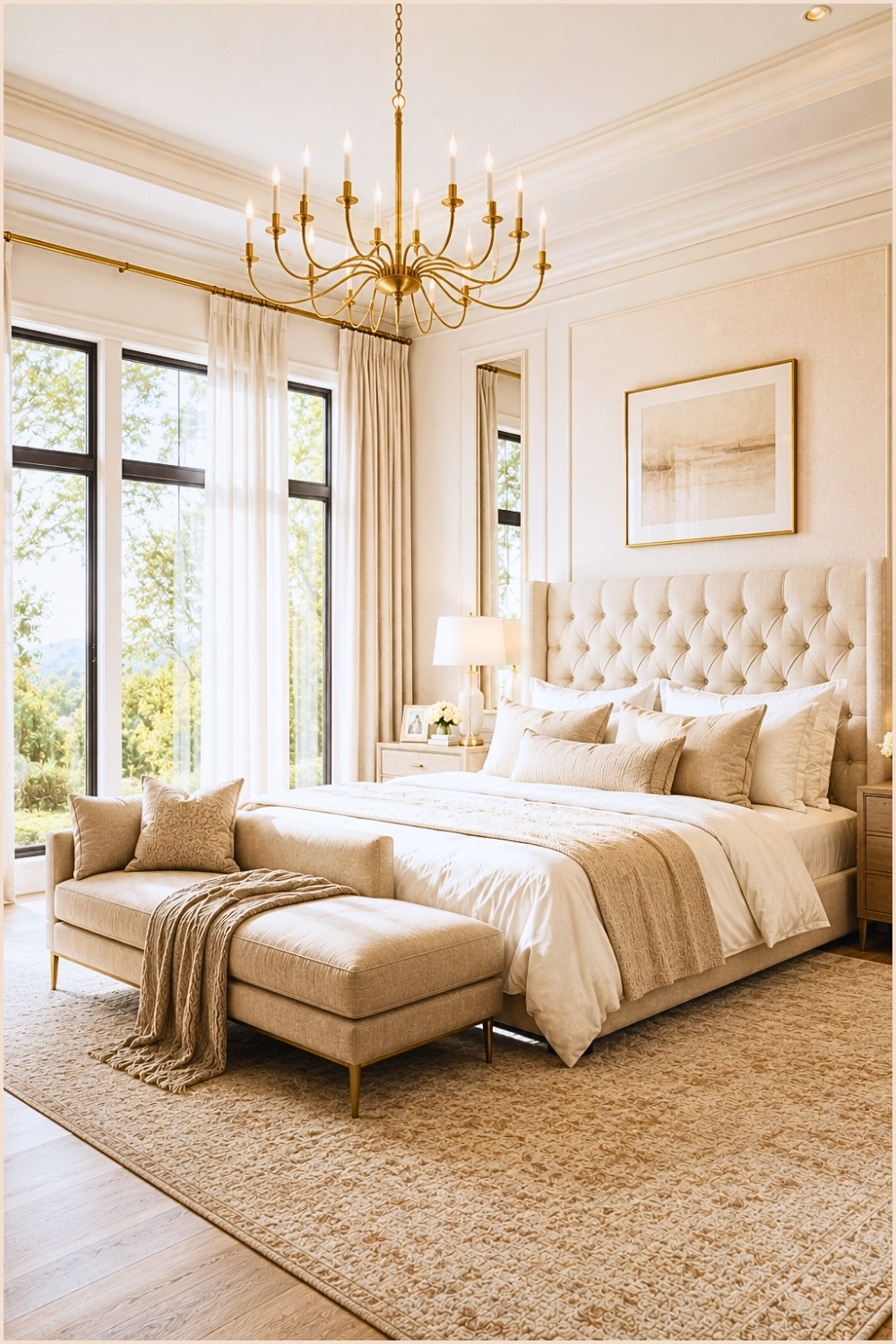 Grand Neutral Master Bedroom