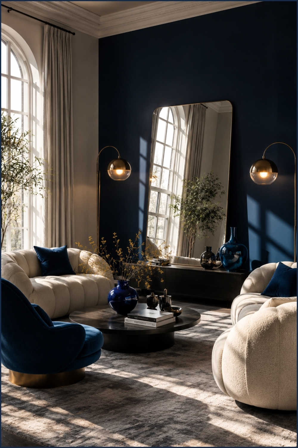 Gray and Blue Meditation Corner