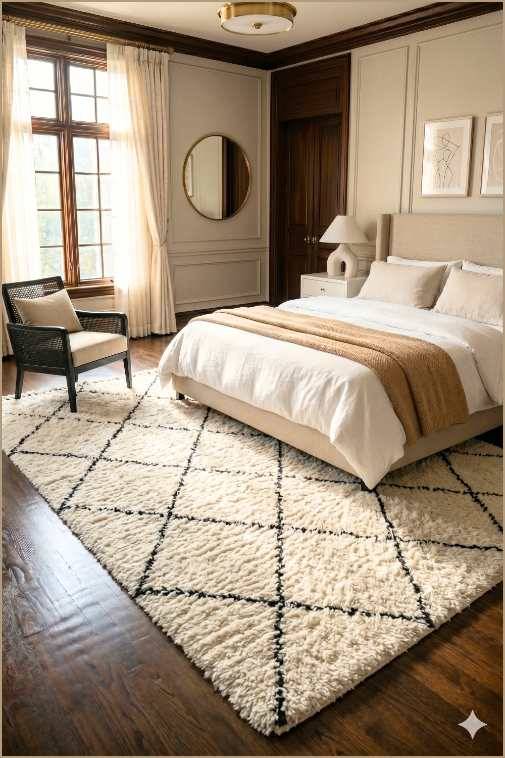 Grid Pattern Scandinavian Rug