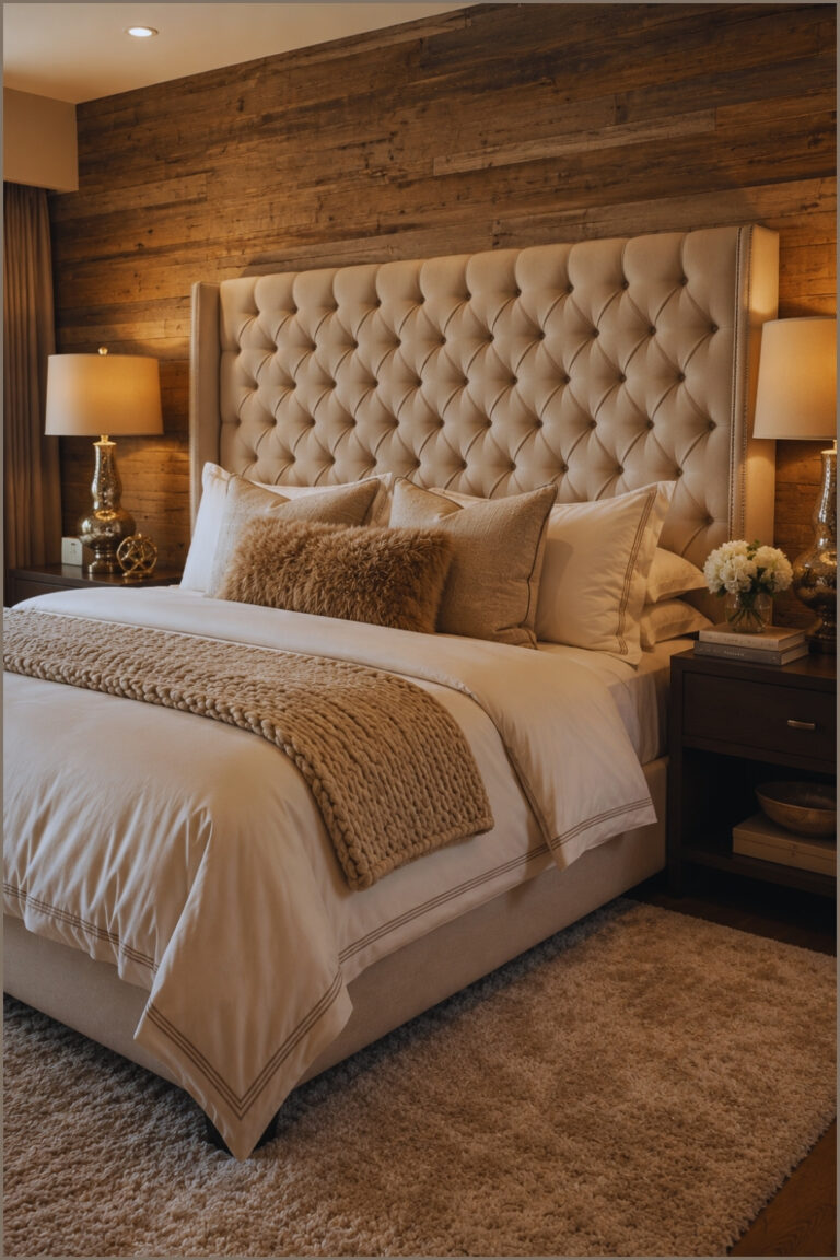 Hotel Style Tufted Headboard Bedroom