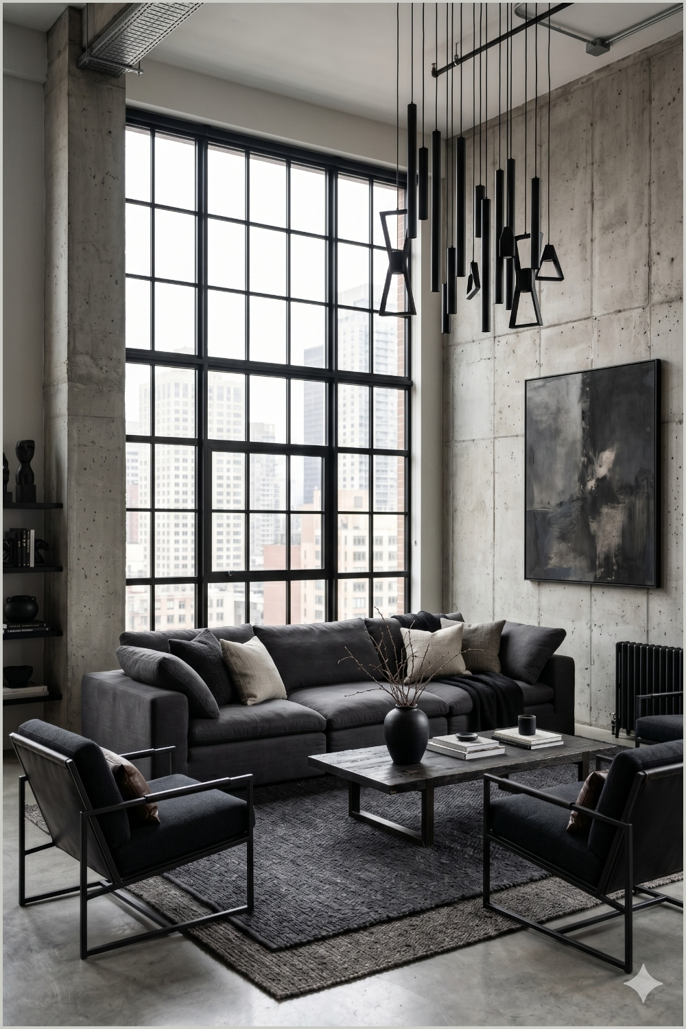 Industrial Luxe Gray Lounge