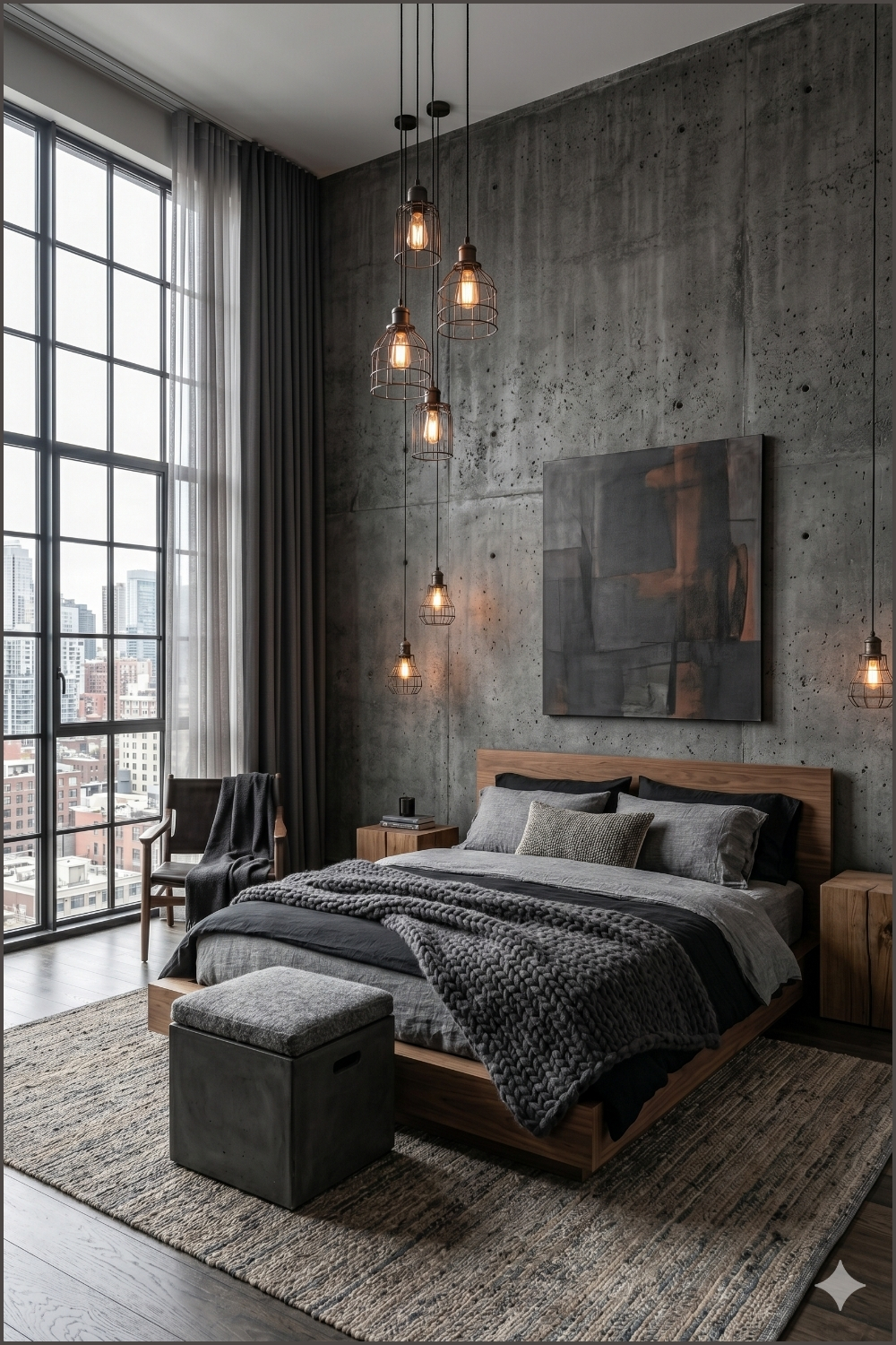 Industrial Modern Loft Bedroom