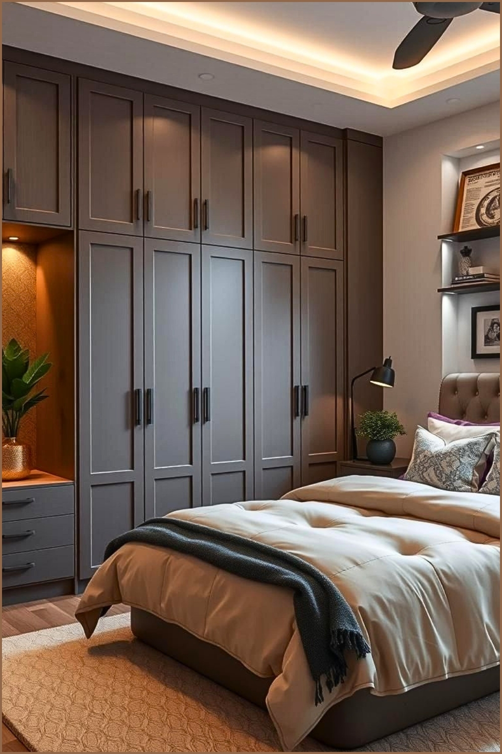 Integrated Dark Cabinetry
