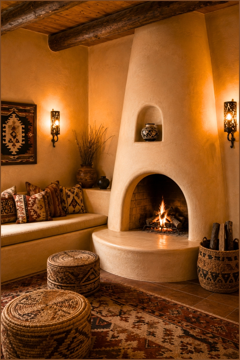 Kiva Fireplace Corner