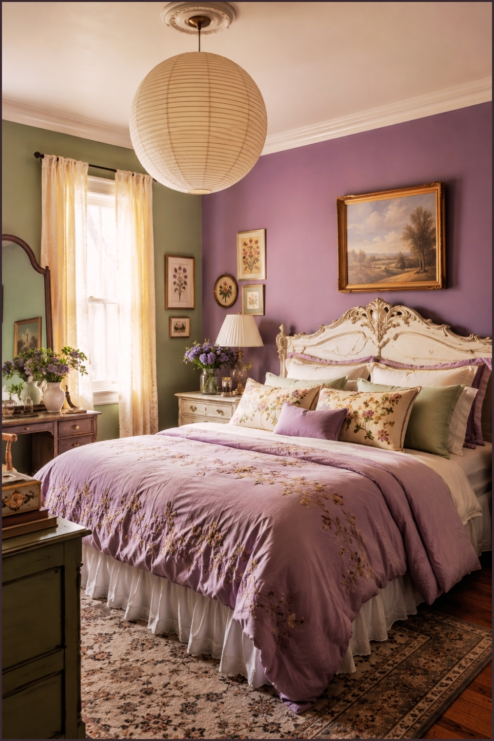 Lavender & Sage Vintage Bedroom
