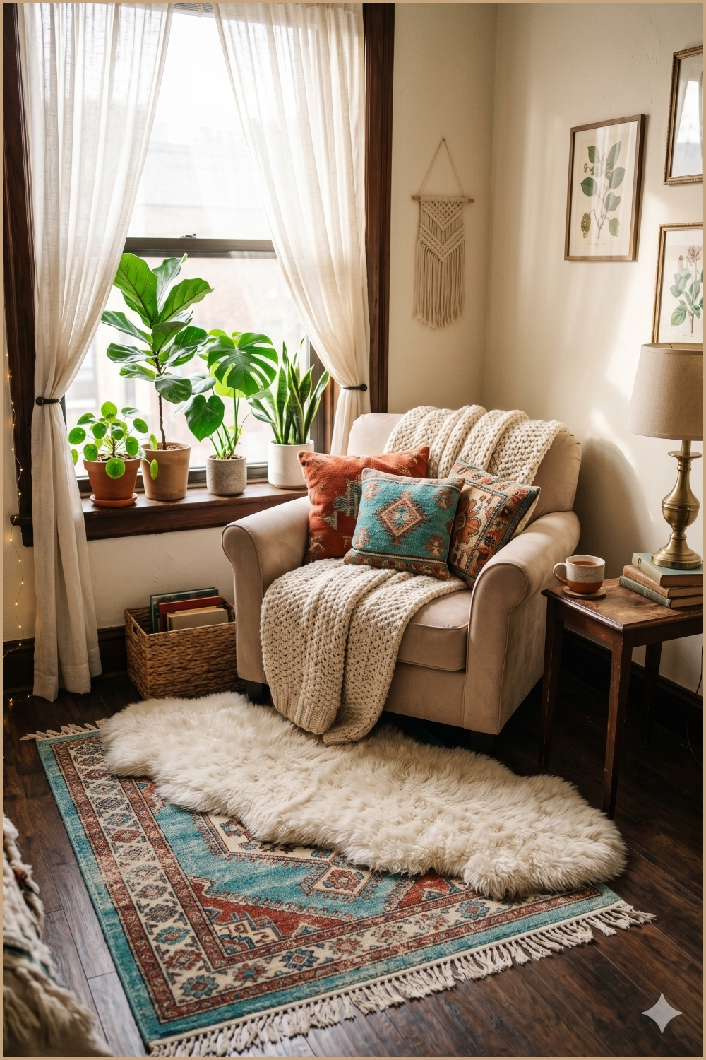 Layered Boho Rug Styling Bedroom