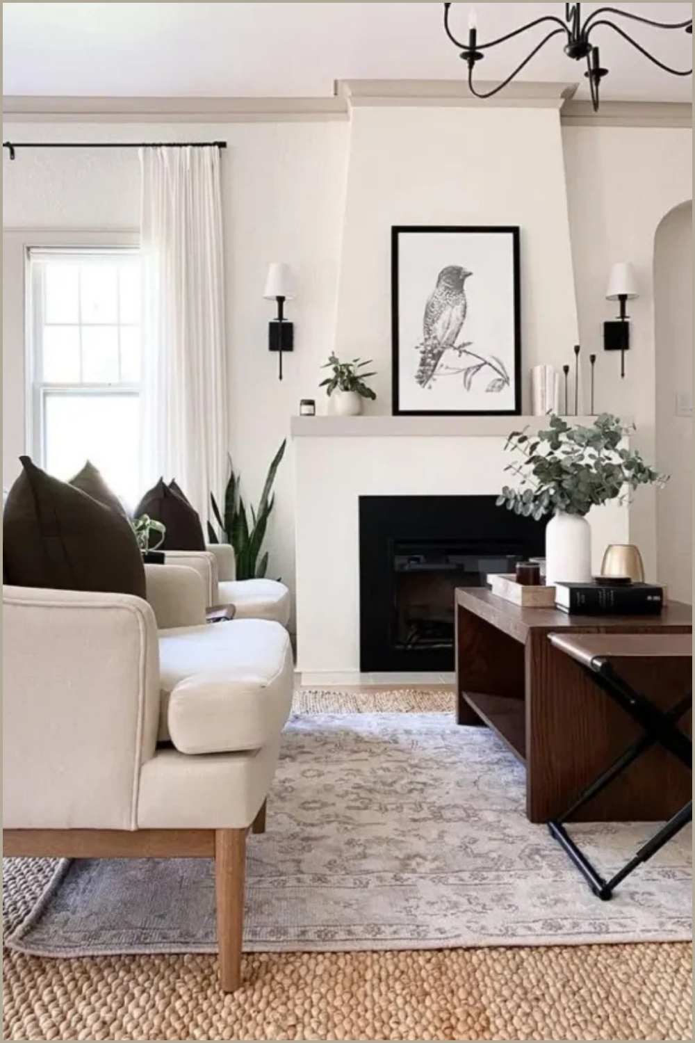 Layered Neutral Rugs Living Room