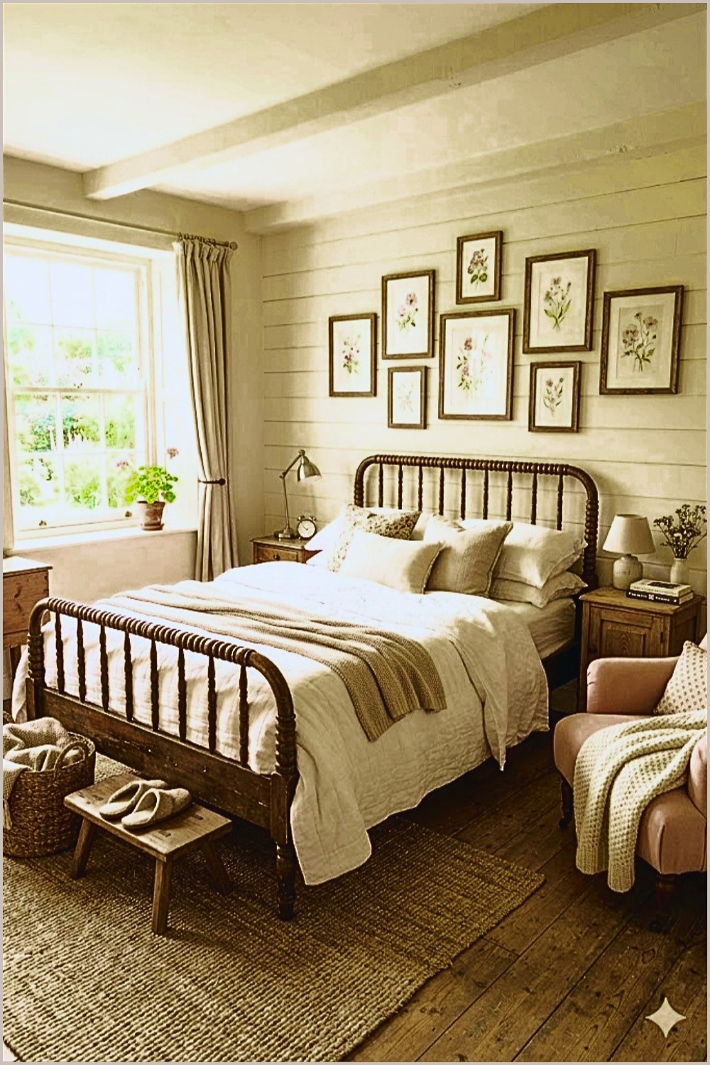 Light Farmhouse Cottage Bedroom
