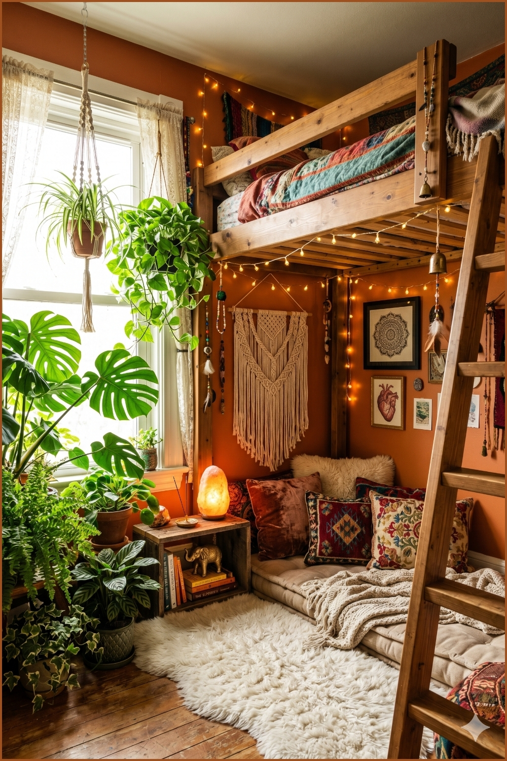 Loft Bed with Plant Corner