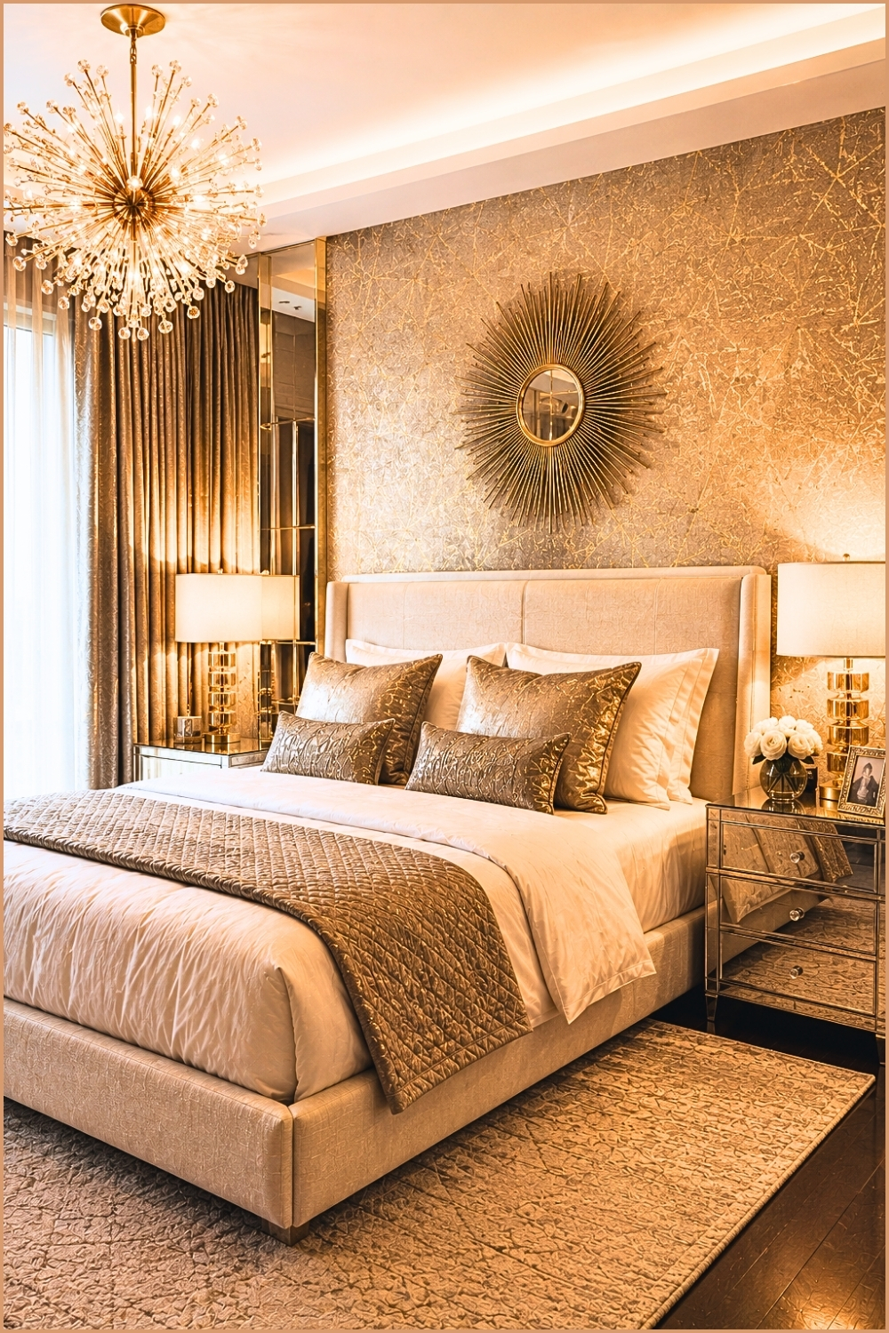 Luxurious Metallic Wallpaper Bedroom